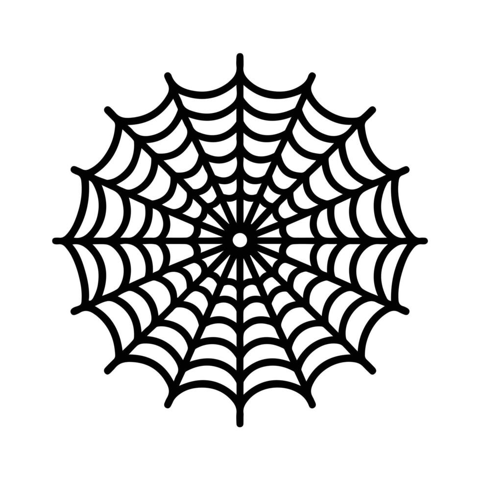 line art illustration of spiderweb vector