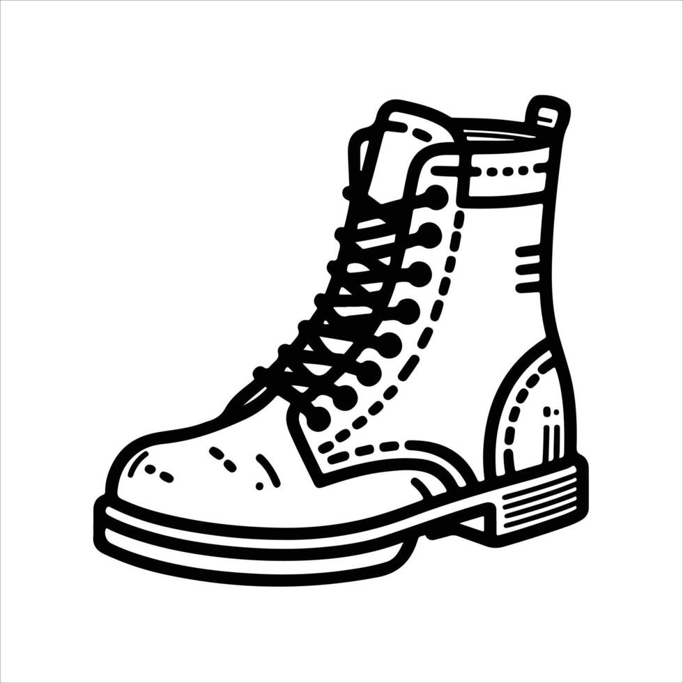 hand-drawn line illustration of boots vector
