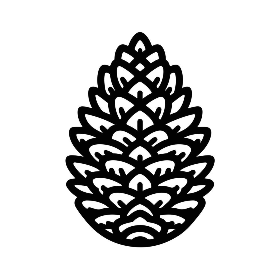 line art illustration of pinecone vector
