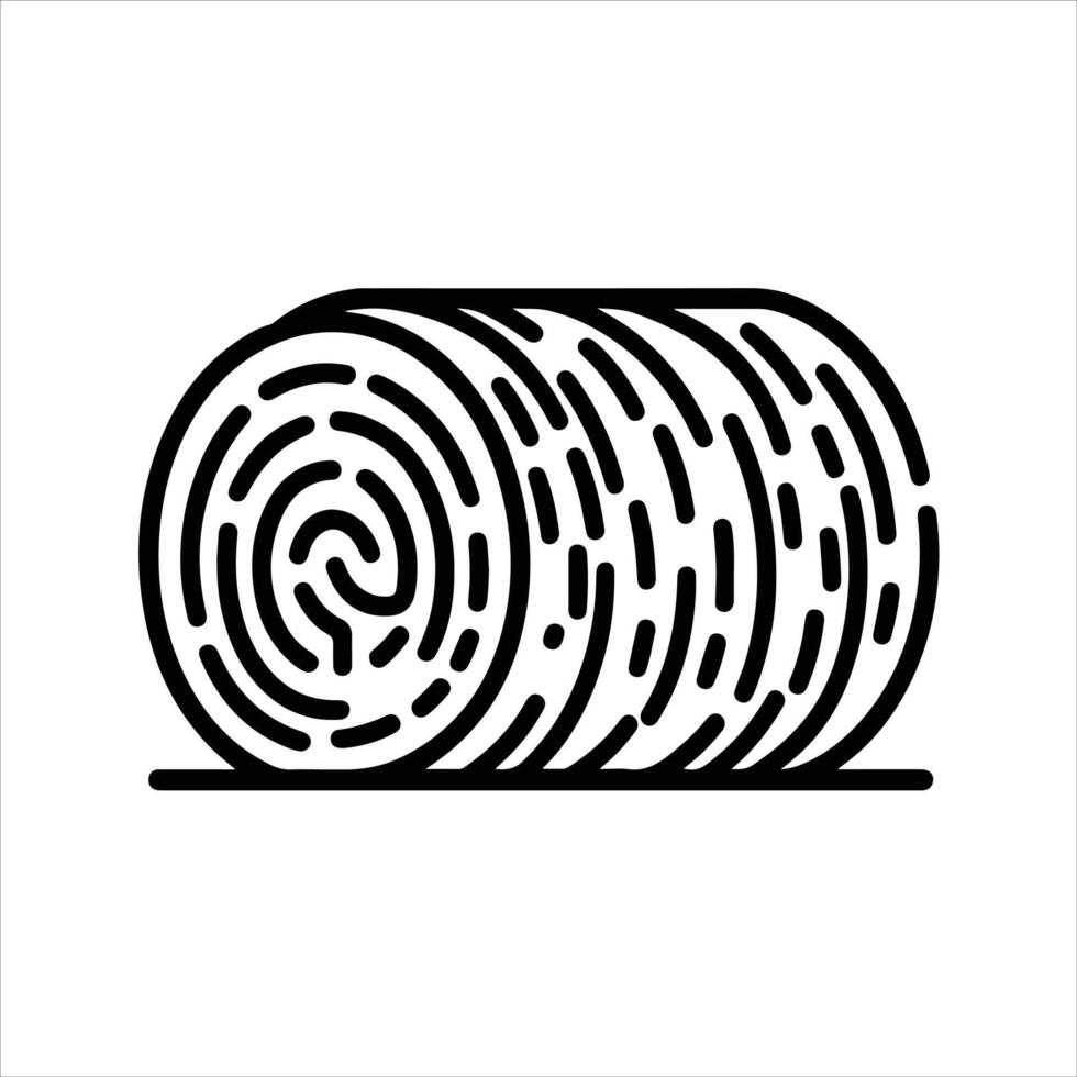 simple celan line art illustration of hayroll vector