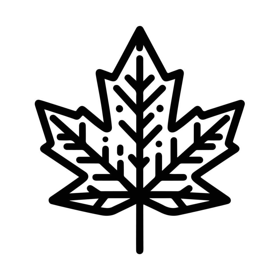 line art illustration of autumn leaf, oak leaf, maple leaf vector