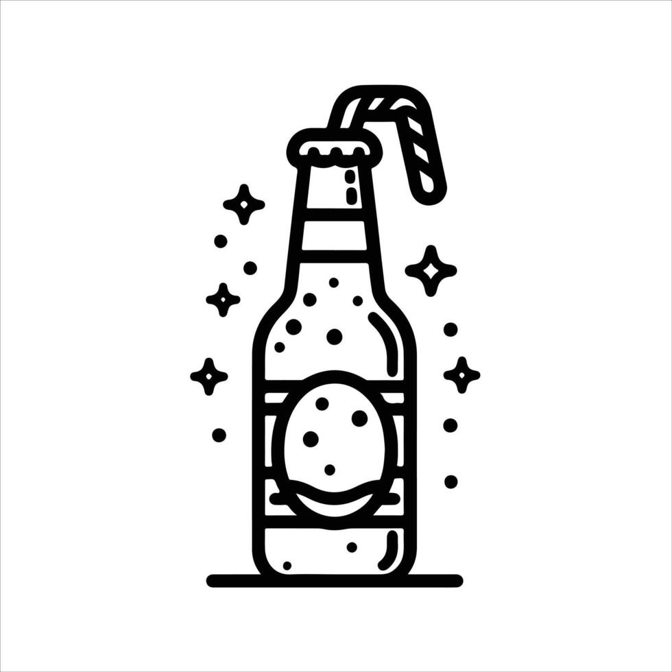 simple celan line art illustration of apple cider vector