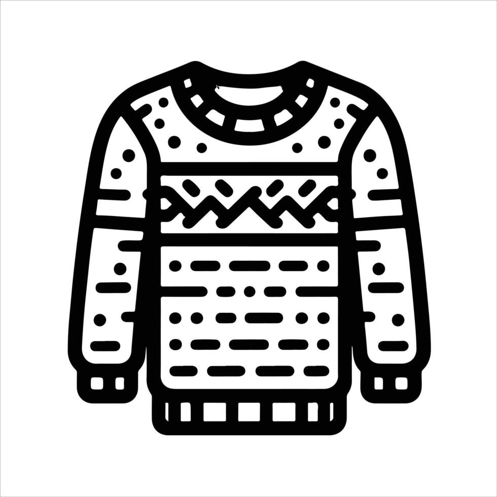 hand-drawn line illustration of sweater vector