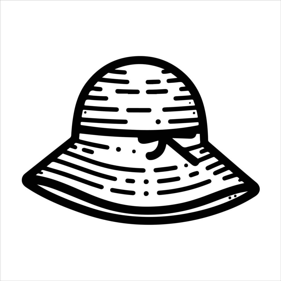 hand-drawn line illustration of bonnet hat vector