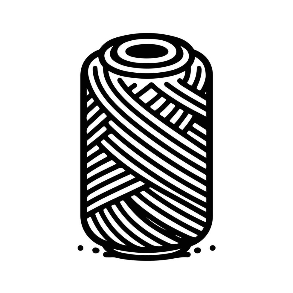 line art illustration of wool yarn vector