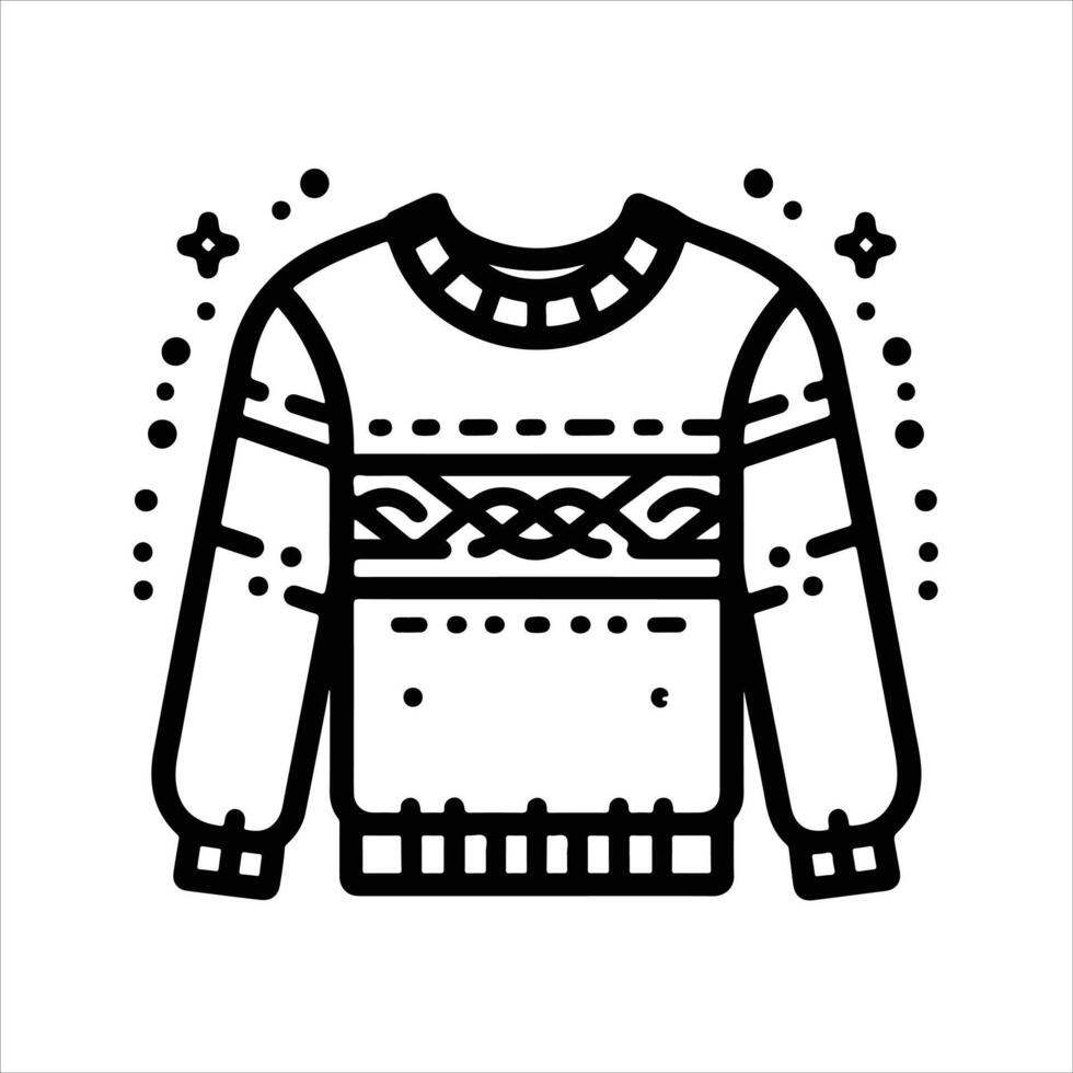 hand-drawn line illustration of sweater vector