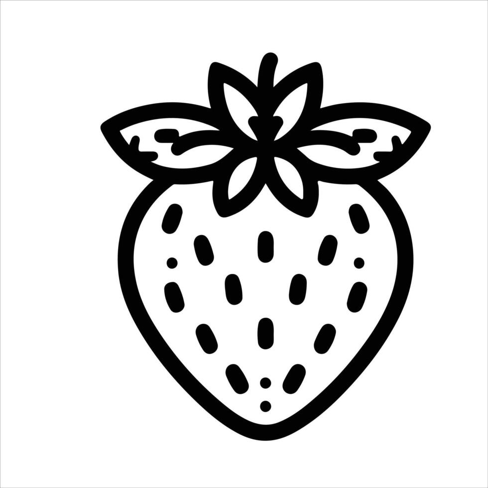 simple celan line art illustration of strawberry vector