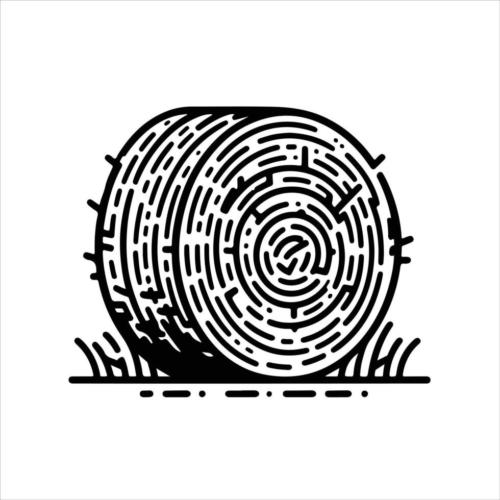 simple celan line art illustration of hayroll vector