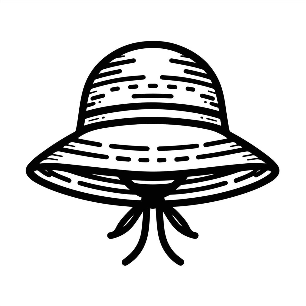 hand-drawn line illustration of bonnet hat vector