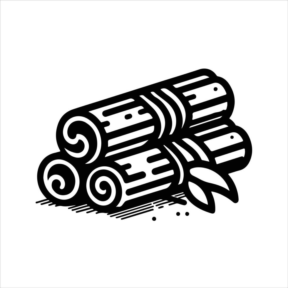 simple celan line art illustration of cinnamon vector