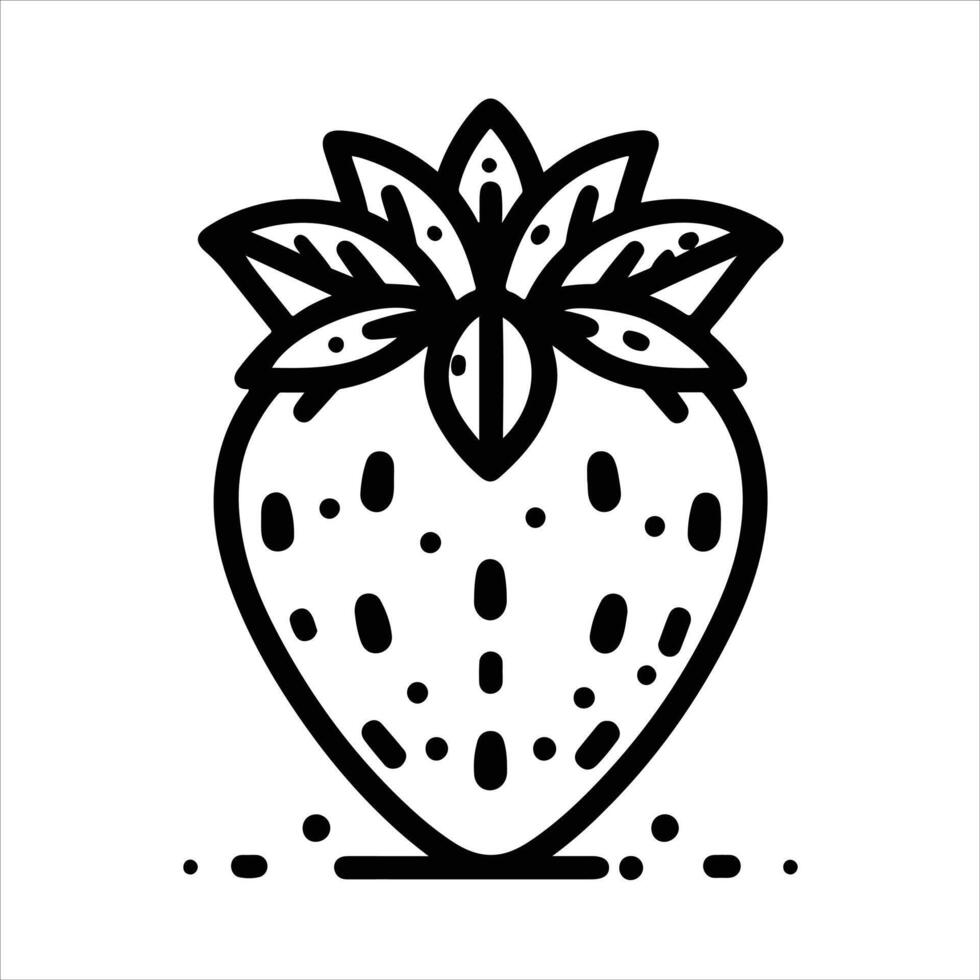 simple celan line art illustration of strawberry vector