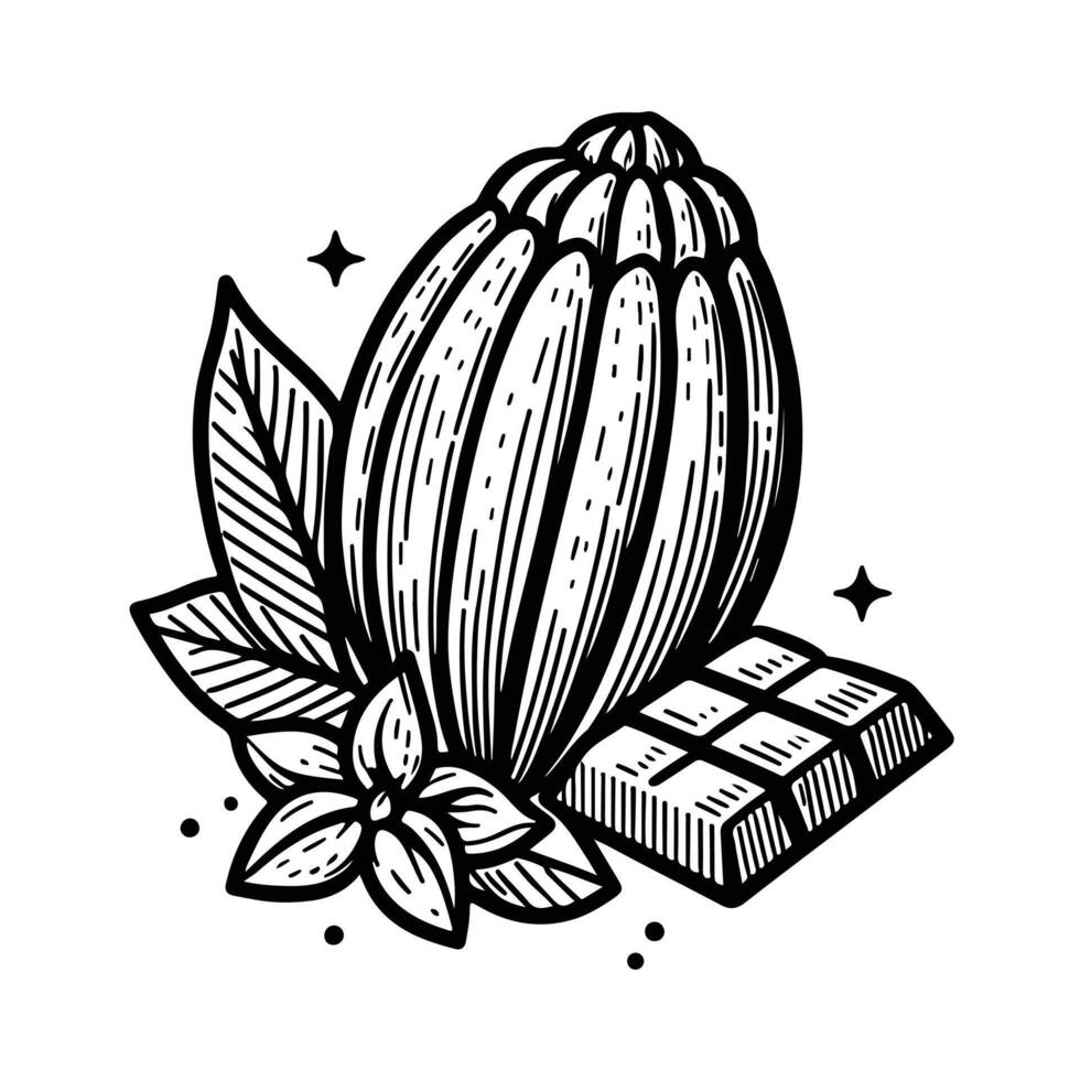 line art illustration of cocoa vector