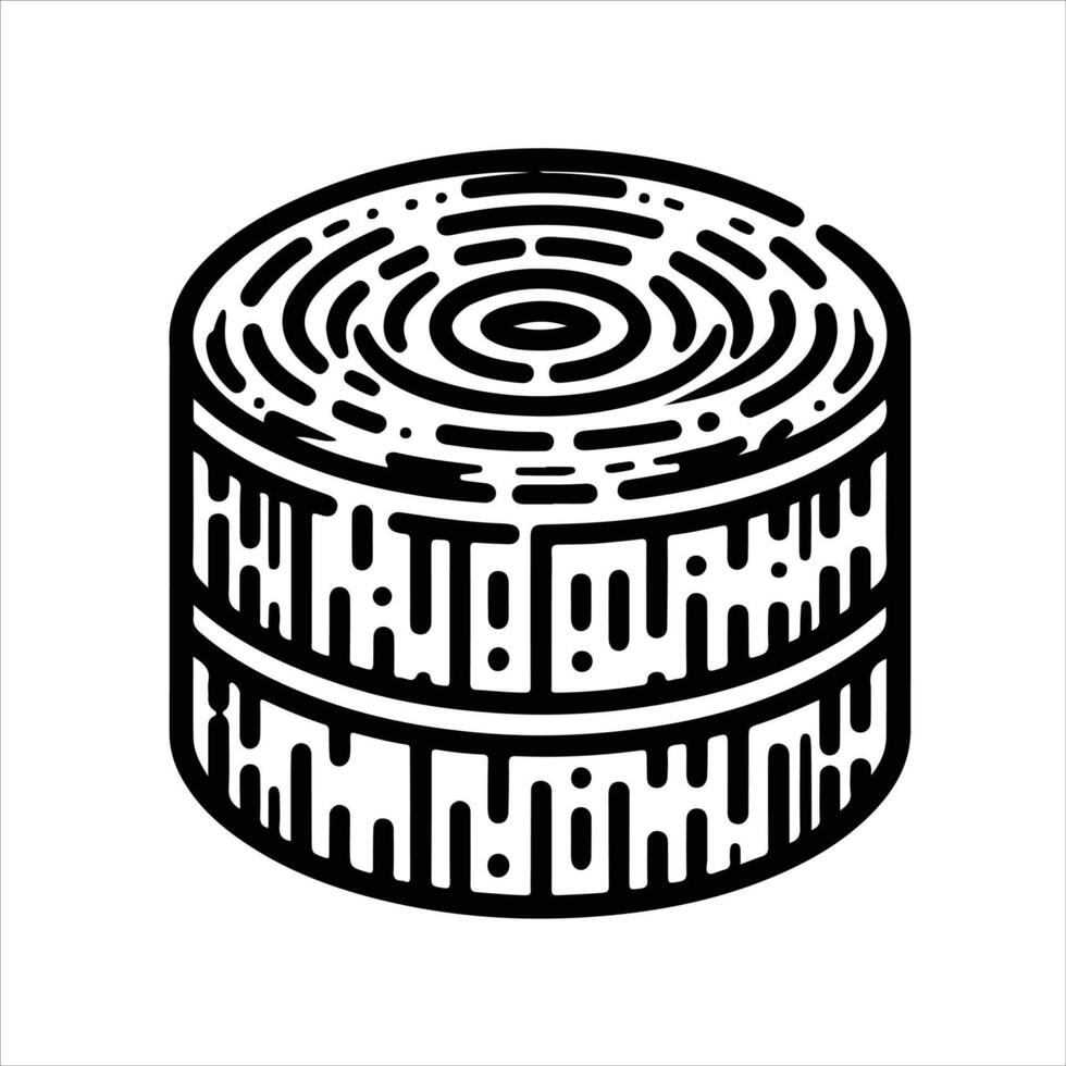 simple celan line art illustration of hayroll vector