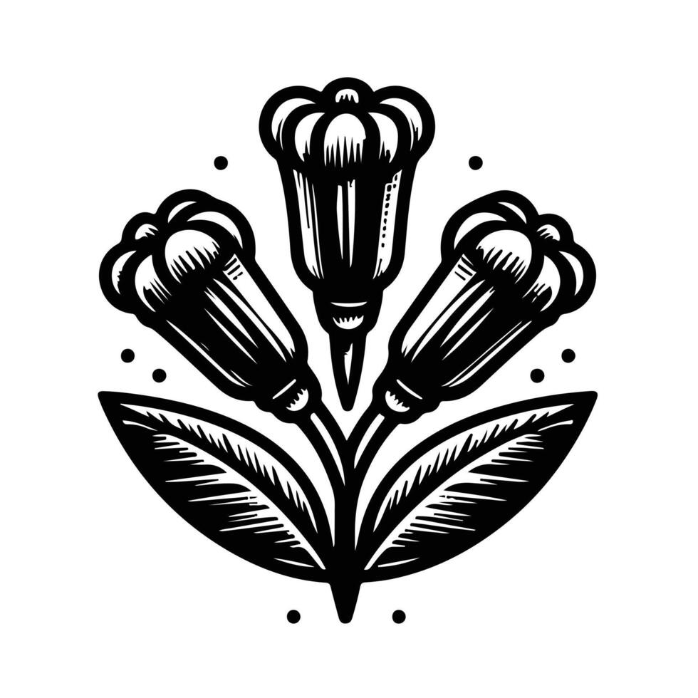 line art illustration of cloves vector