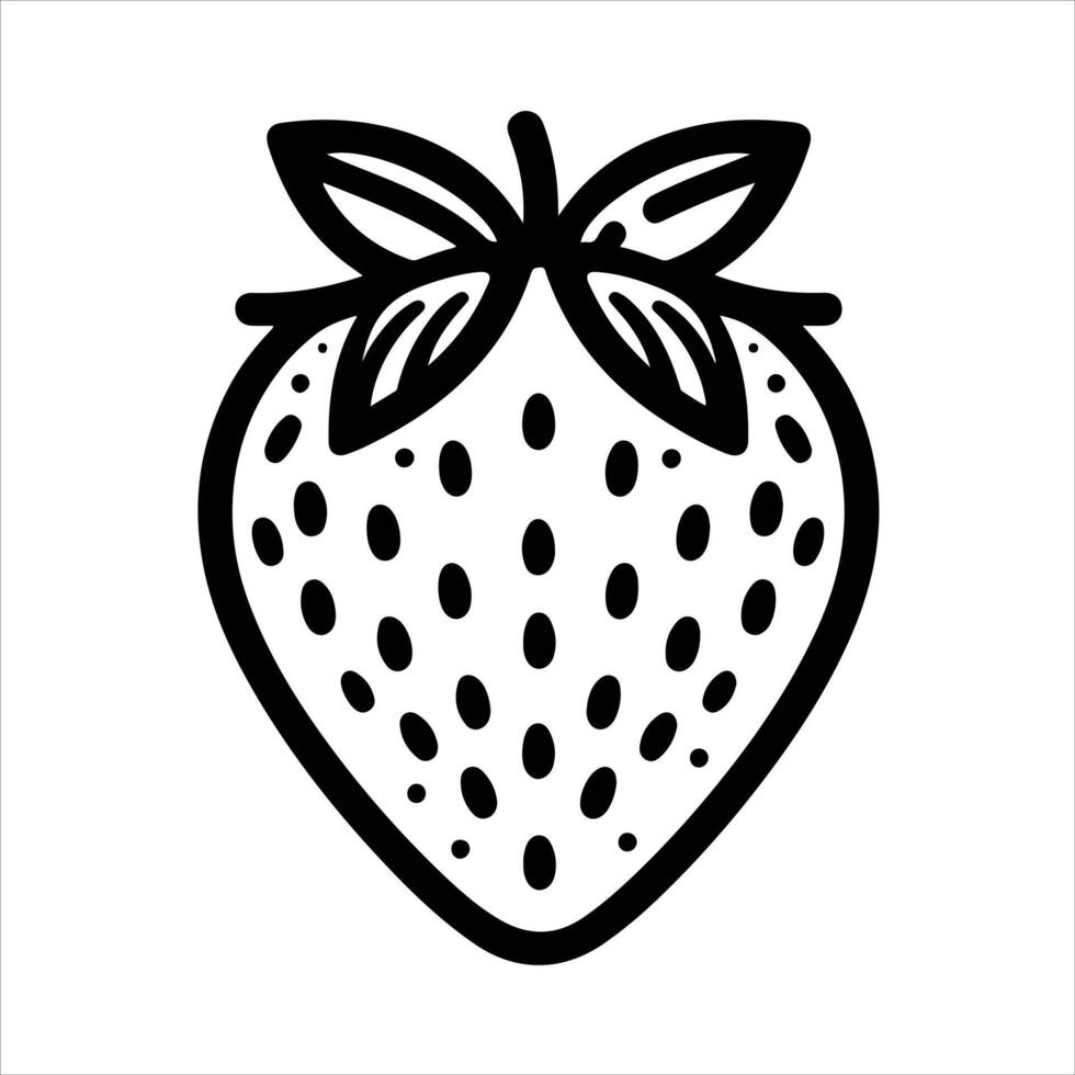 simple celan line art illustration of strawberry vector