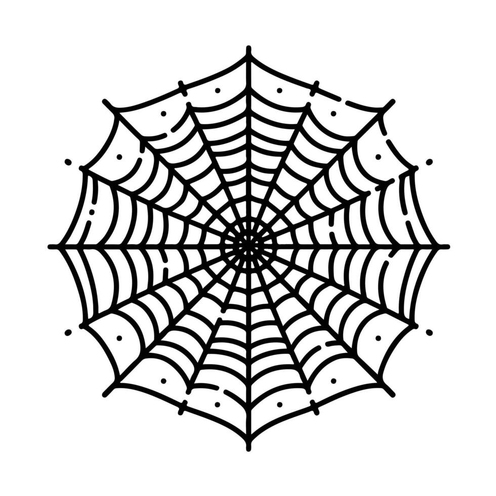 line art illustration of spiderweb vector