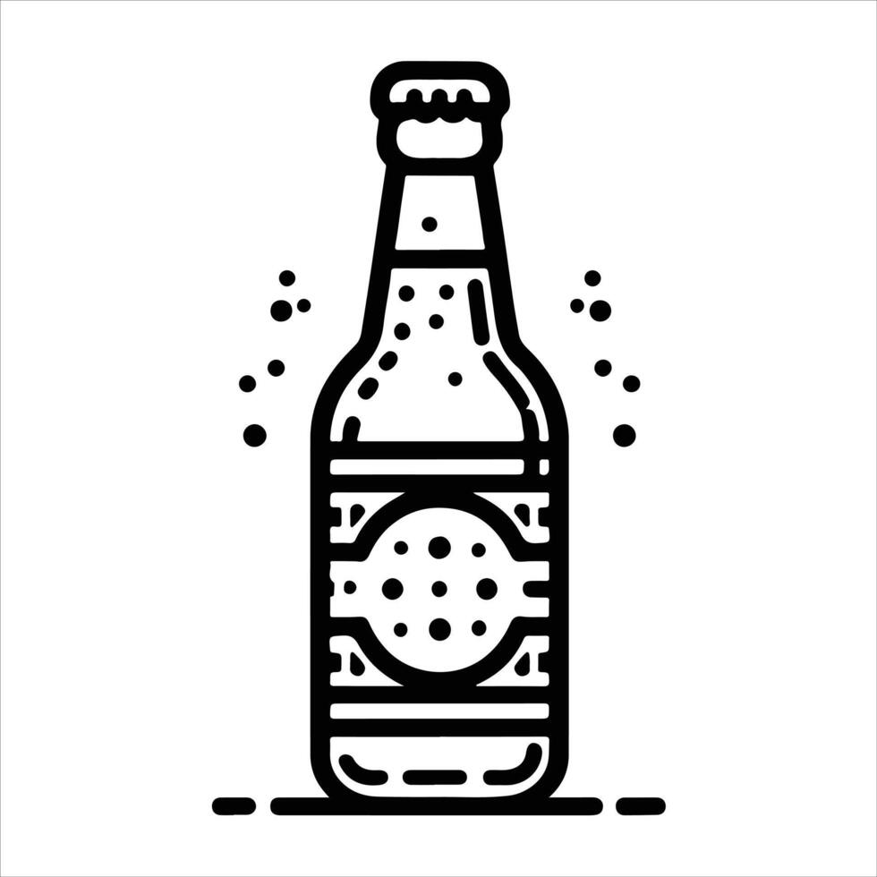 simple celan line art illustration of apple cider vector