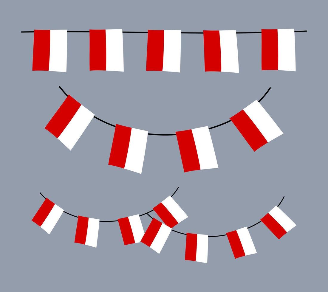collection of Indonesian flag. flag of Indonesia graphic template. vector