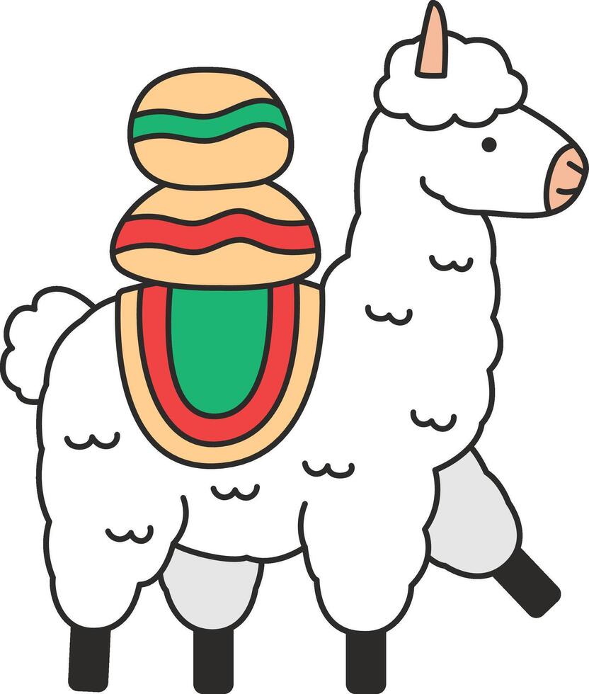 cute llama illustration vector