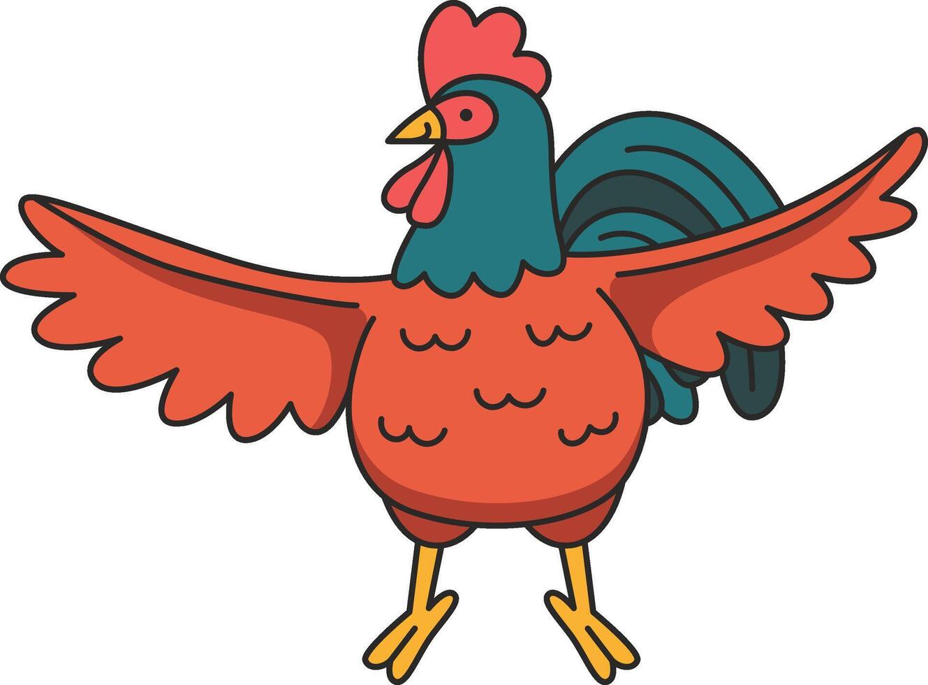 cute rooster illustration vector