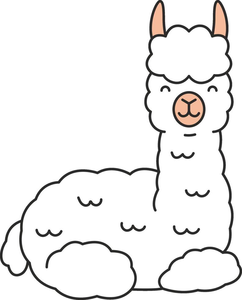 cute llama illustration vector