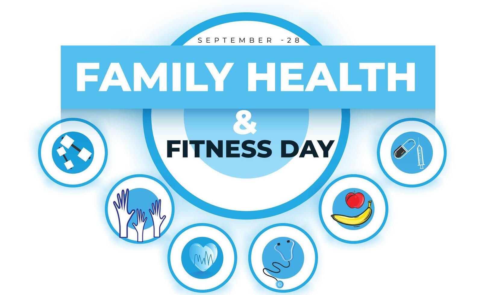 Family Health and Fitness day. background, banner, card, poster, template. illustration. vector