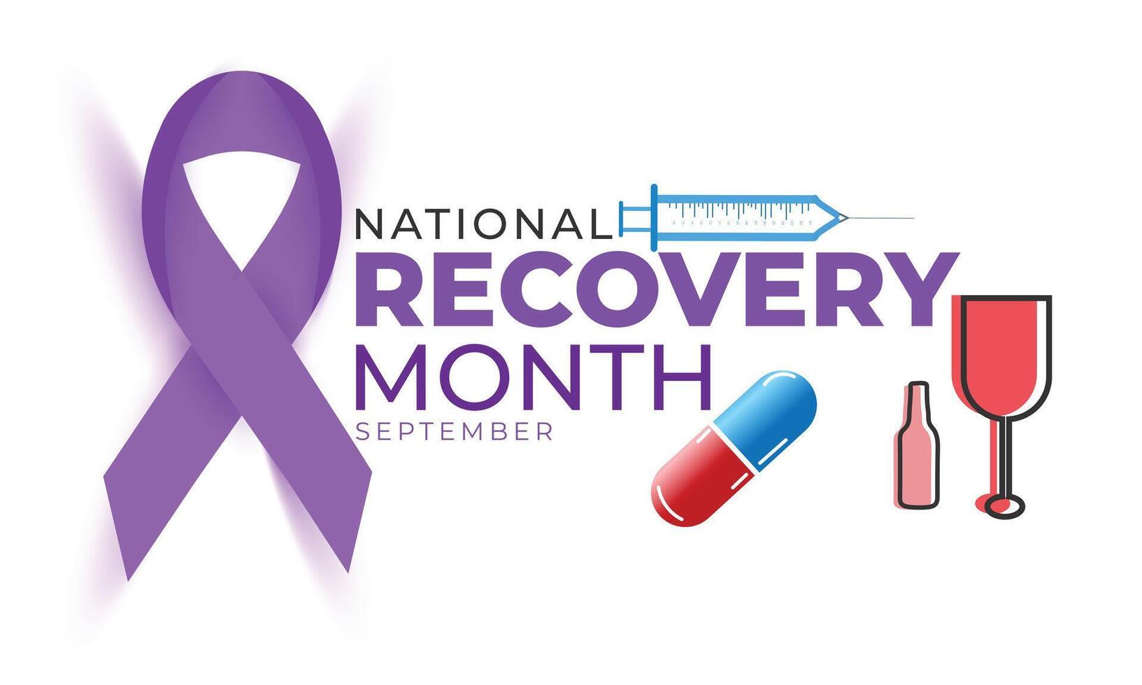 National Recovery month. background, banner, card, poster, template. illustration. vector