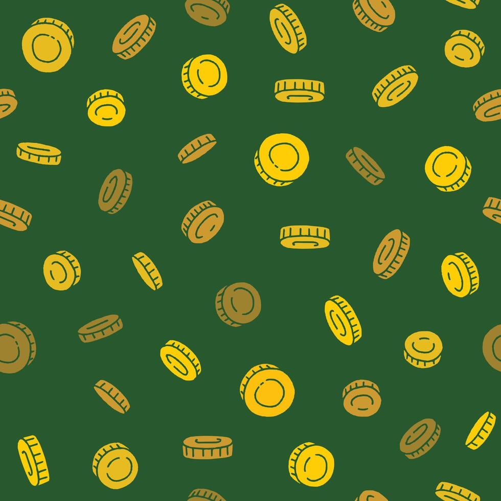 Coin Seamless Pattern illustration for Print, Wallpaper, Decoration. vector