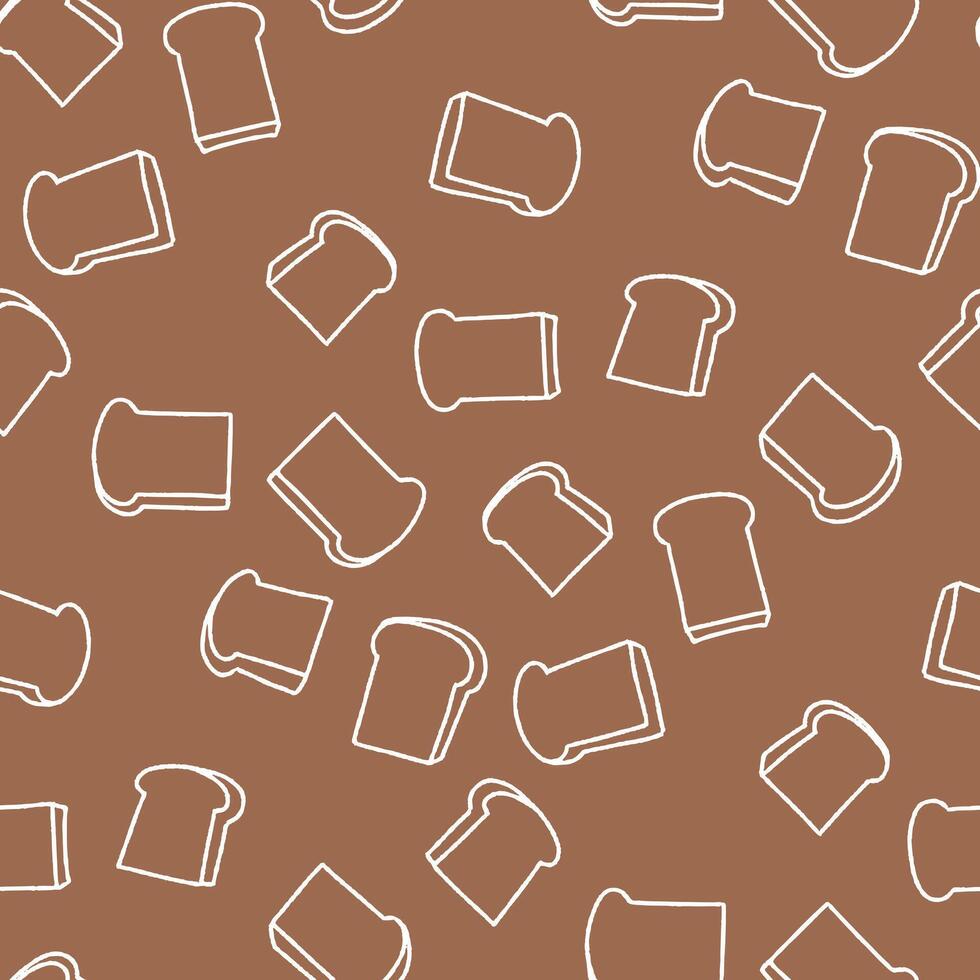 Outline Bunch of Bread Seamless Pattern illustration Design vector