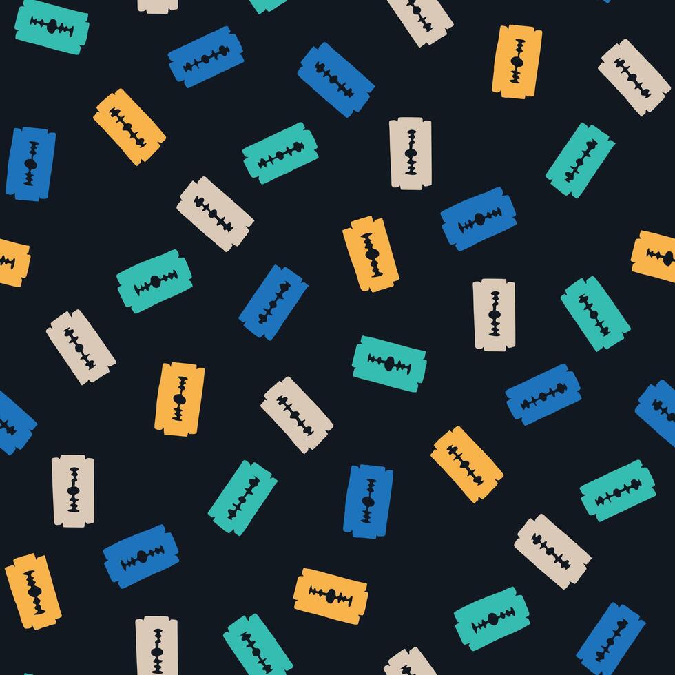 Razor Blade Seamless Pattern illustration for Print, Wallpaper, Decoration. vector