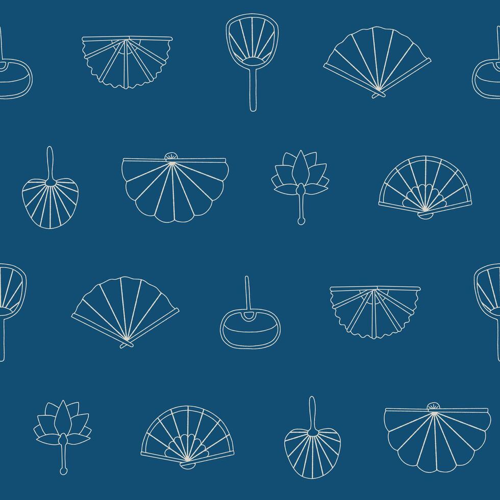 Collection of Fan Seamless Pattern illustration Design vector