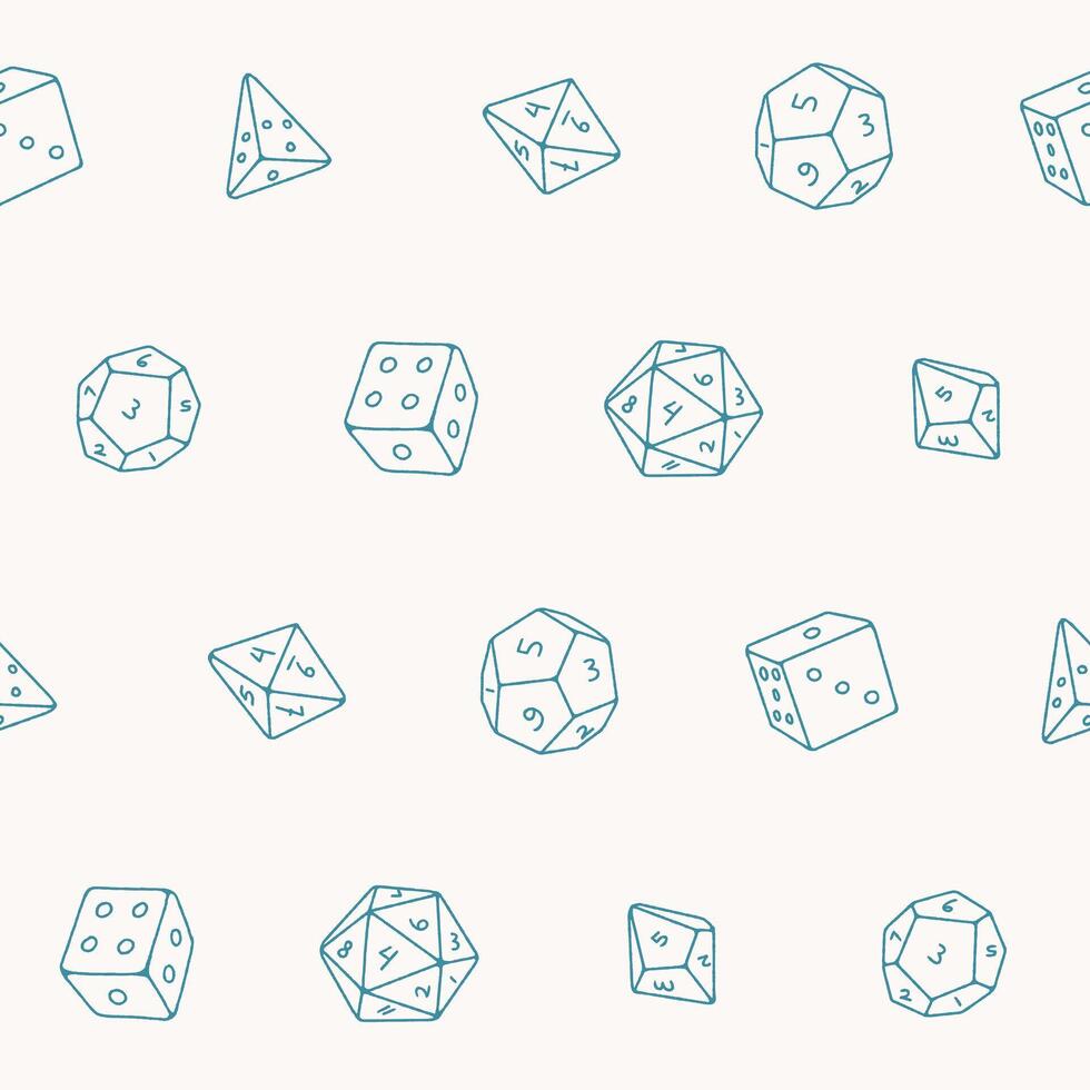 Outline Collection of Dice Seamless Pattern illustration for Print, Wallpaper, Decoration. vector