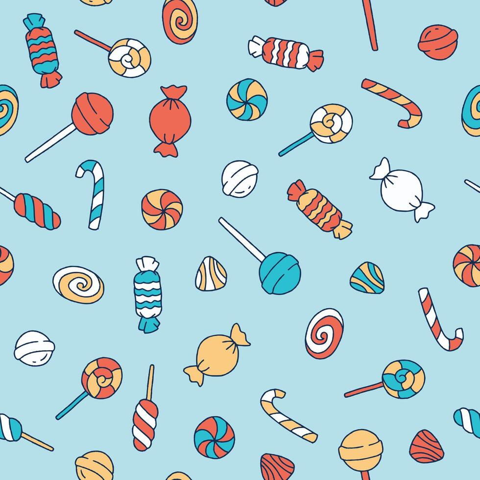 Bunch of Candy Seamless Pattern illustration Design vector