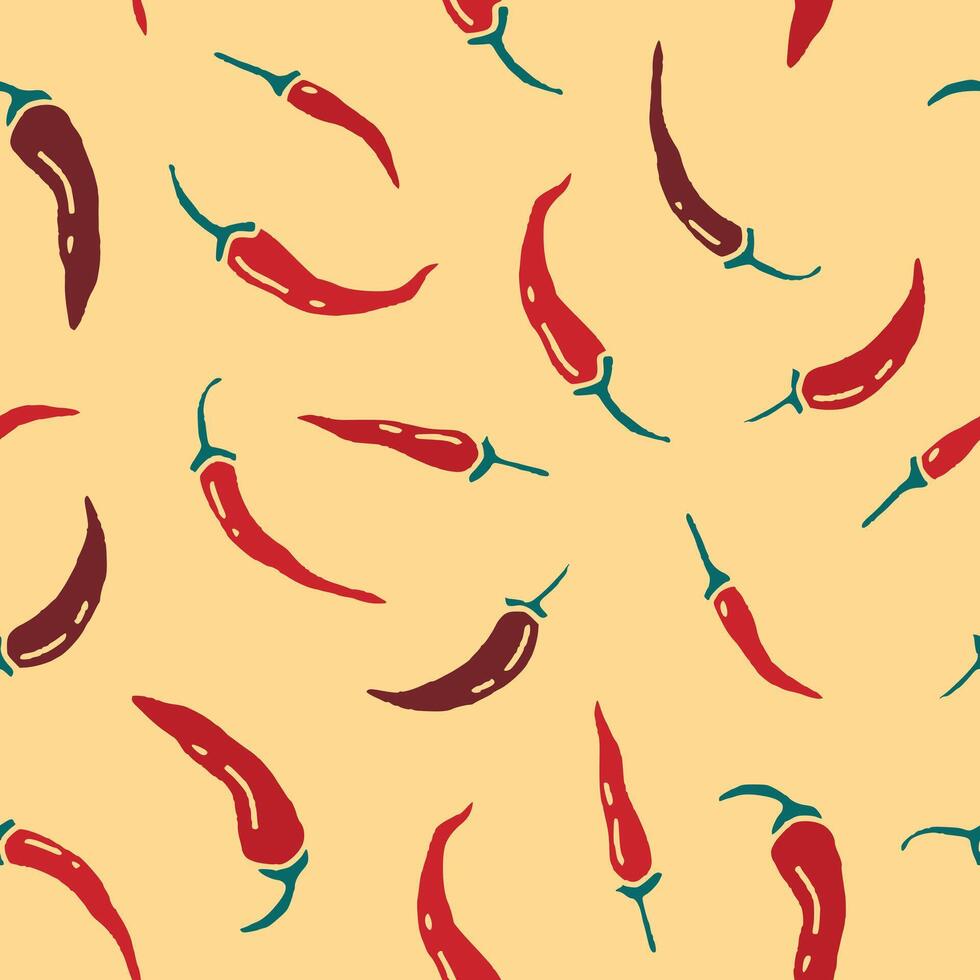 Bunch of Chilli Seamless Pattern illustration Design vector