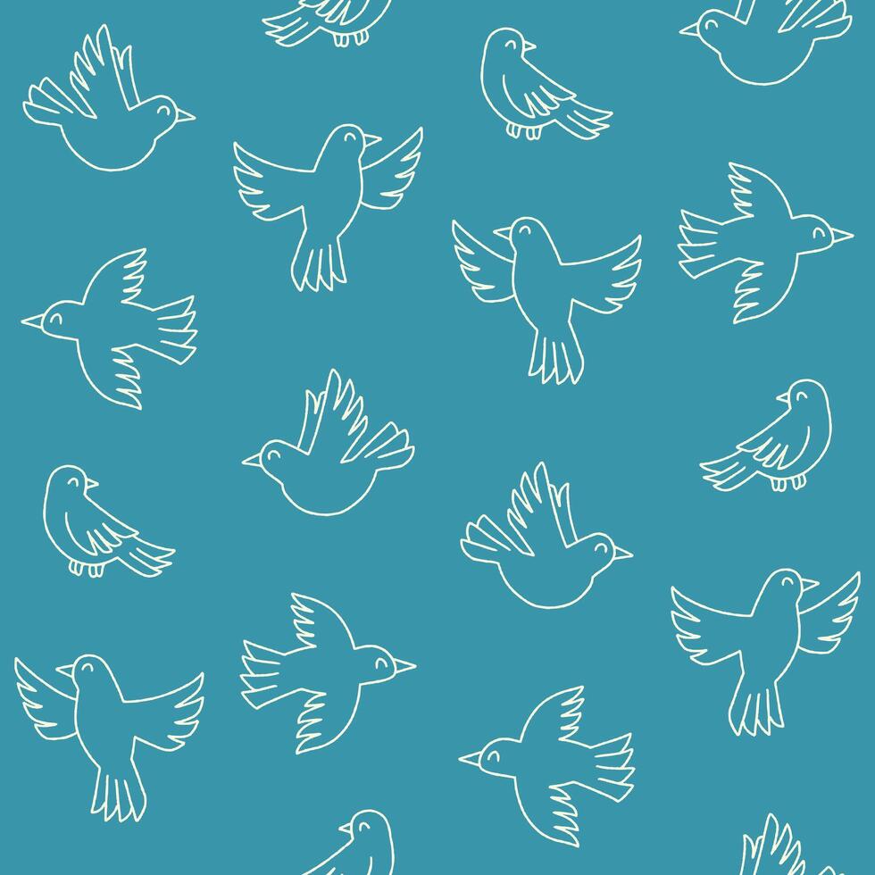 Outline Collection of Bird Seamless Pattern illustration Design vector