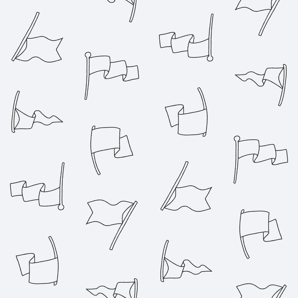Outline Collection of Flag Seamless Pattern illustration Design vector
