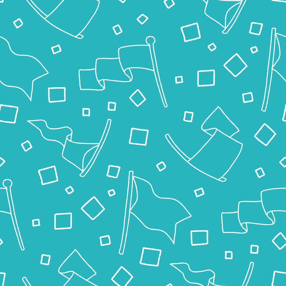 Outline Flag Banner Square Seamless Pattern illustration Design vector
