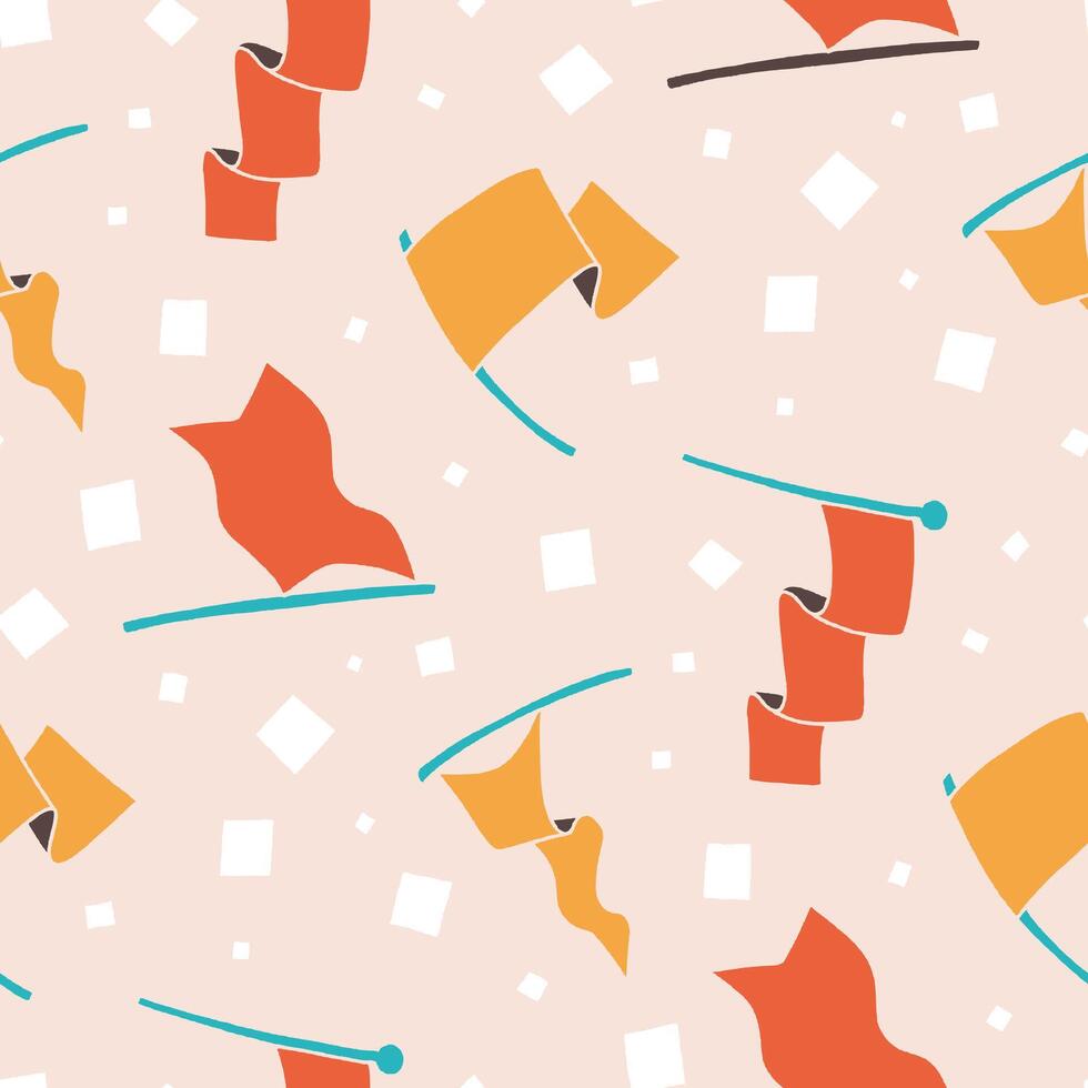 Flag Banner Square Seamless Pattern illustration Design vector