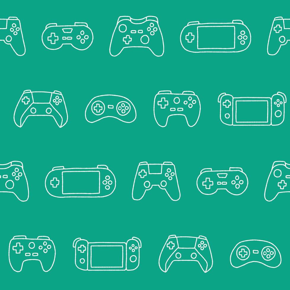 Outline Collection of Gamepad Seamless Pattern illustration Design vector