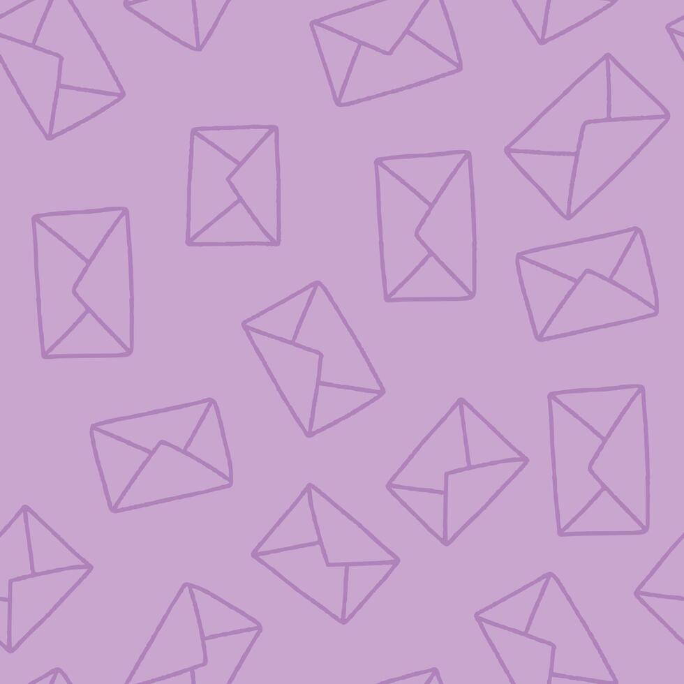 Outline Bunch of Mail Seamless Pattern illustration Design vector