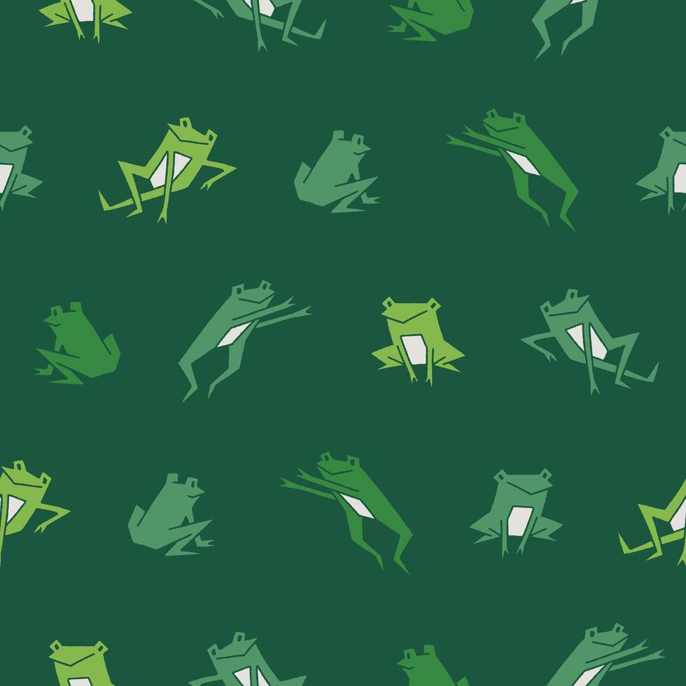 Collection of Frog Seamless Pattern illustration Design vector