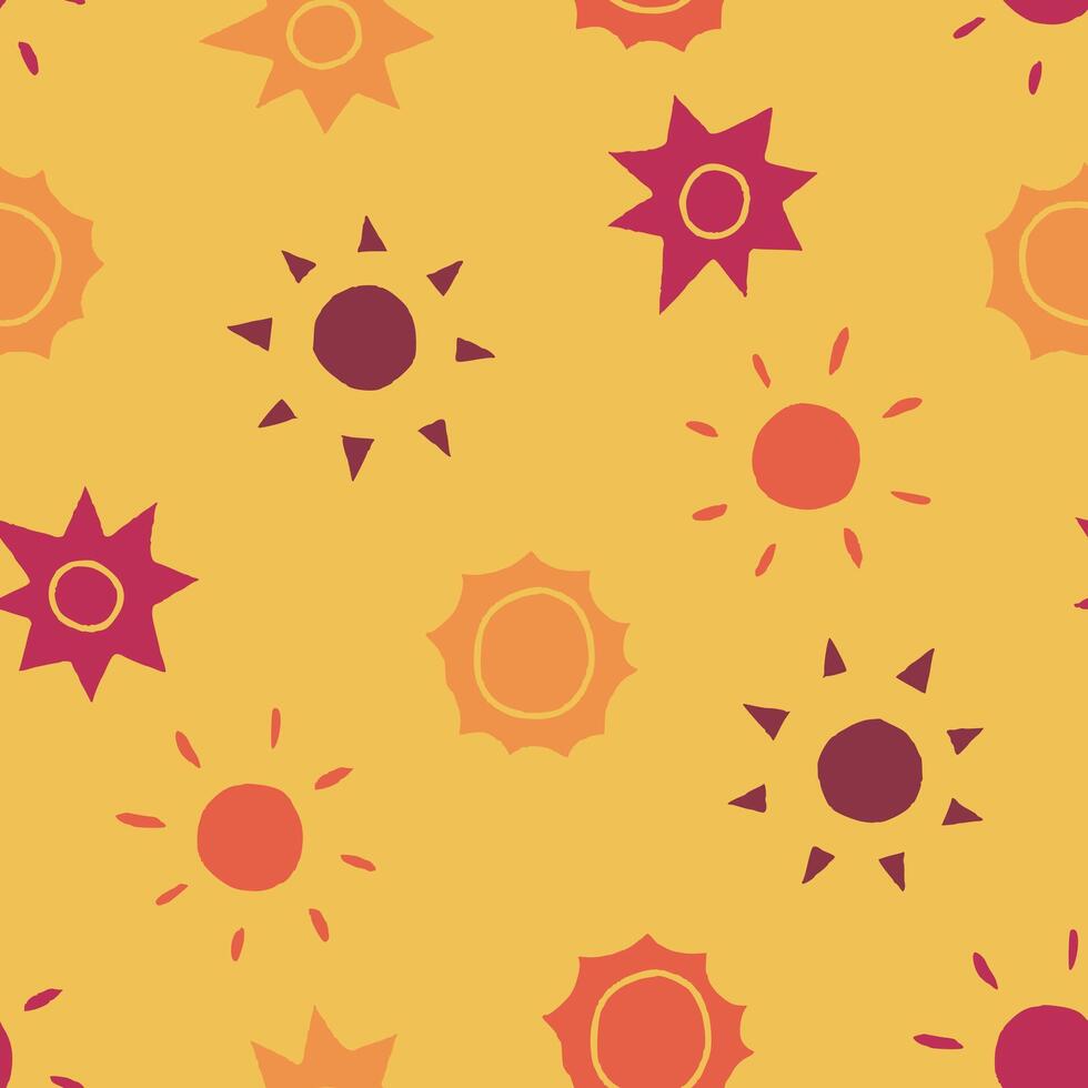 Bunch of Sun Seamless Pattern illustration Design vector
