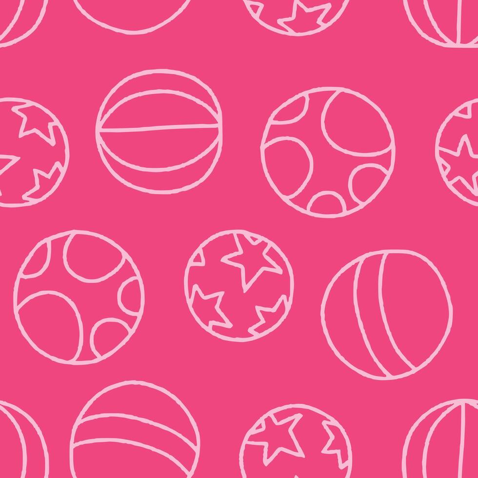 Outline Bunch of Ball Seamless Pattern illustration Design vector