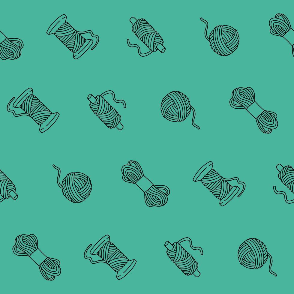Outline Collection of Yarn Seamless Pattern illustration Design vector
