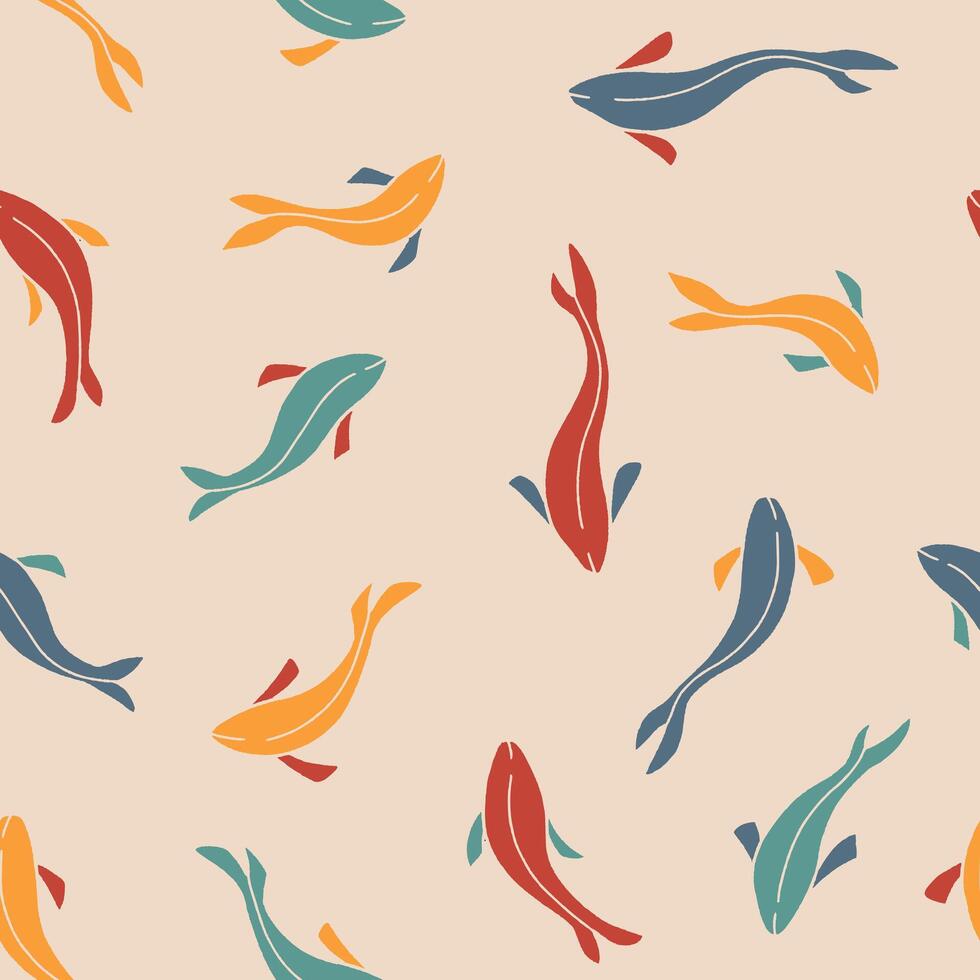 Collection of Fish Seamless Pattern illustration for Print, Wallpaper, Decoration. vector
