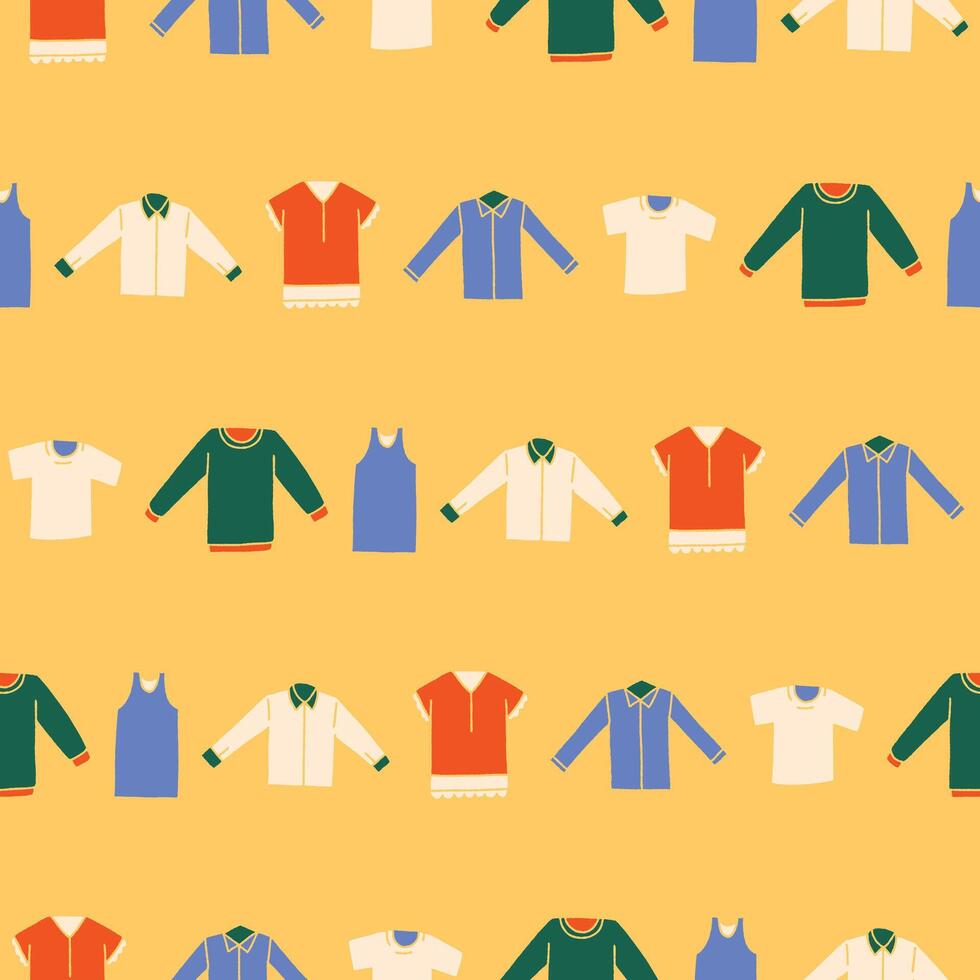 Collection of Clothes Seamless Pattern illustration Design vector