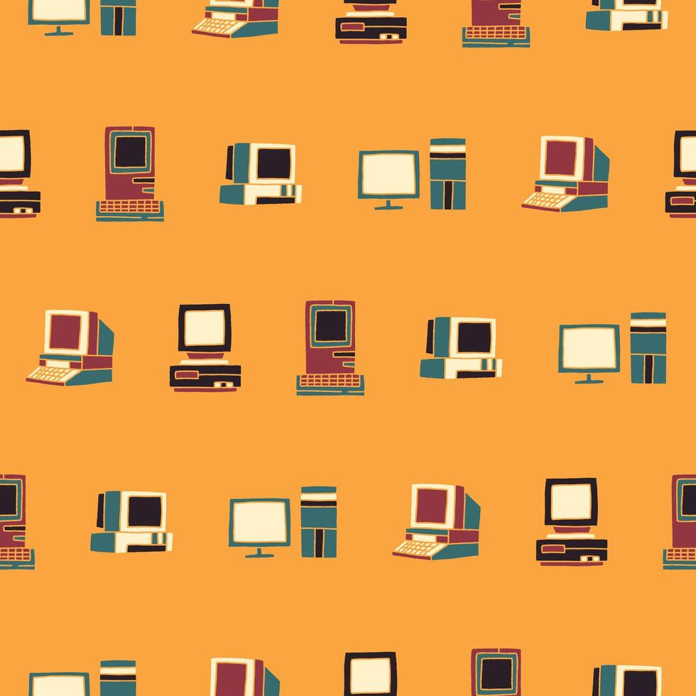 Collection of Computer Seamless Pattern illustration for Print, Wallpaper, Decoration. vector