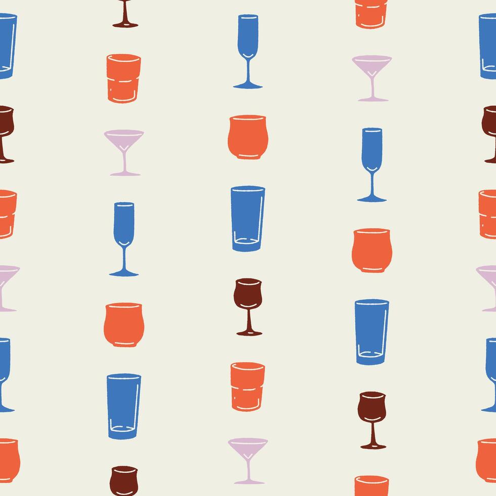 Bunch of Cup Seamless Pattern illustration Design vector