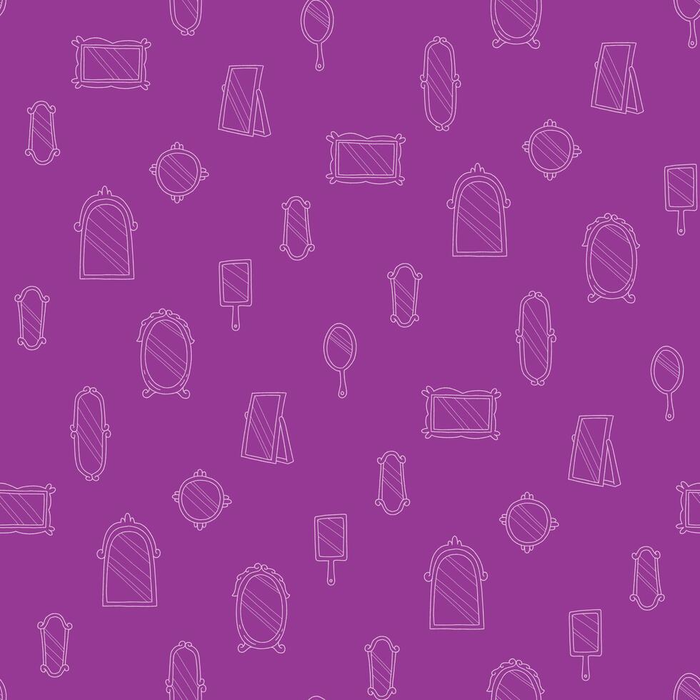 Outline Bunch of Decorative Frames Mirror Seamless Pattern illustration Design vector