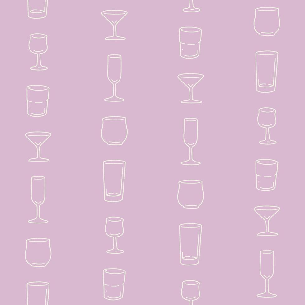 Outline Bunch of Cup Seamless Pattern illustration Design vector